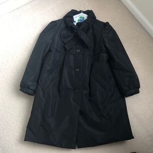 ABS Silver Label black raincoat w/bow